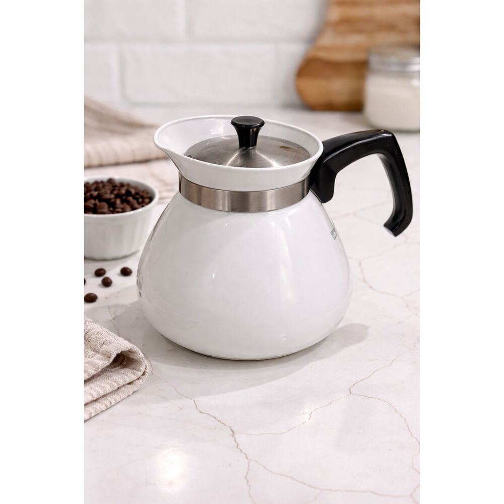 Vintage Corning Ware P104 6 Cup Coffee Pot Mid- Century Modern Kitchen Decor